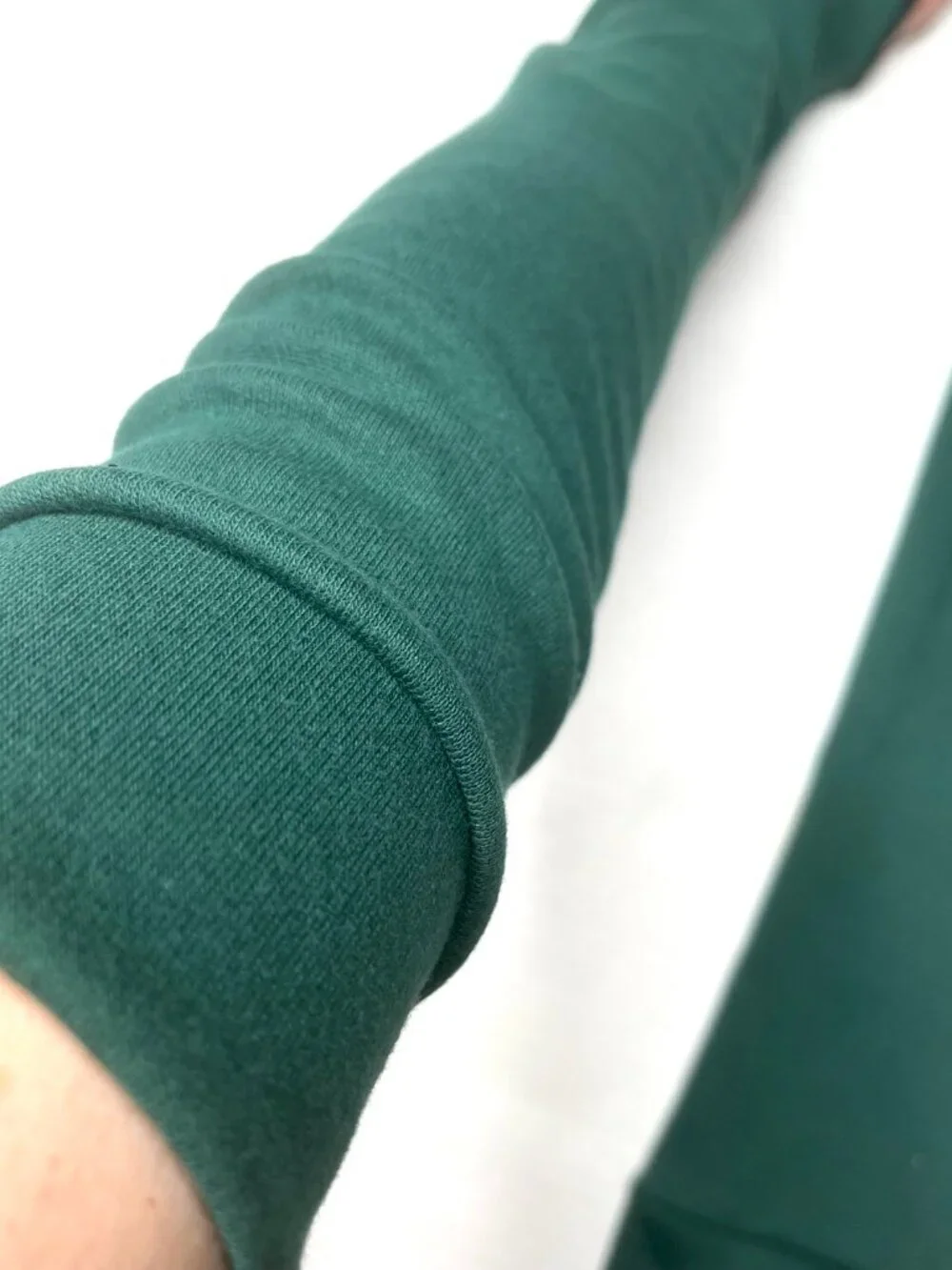 Cotton Jersey Armwarmers Green with Finger Holes Arm Warmers Sun UV Hand Covers